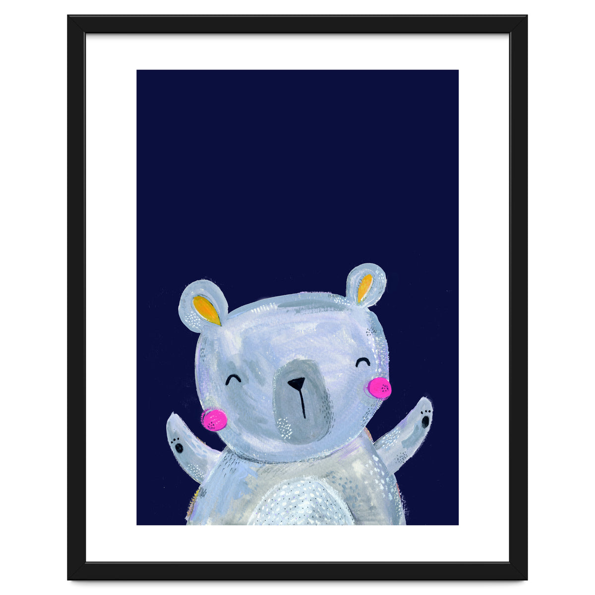 Woodland Bear On Navy