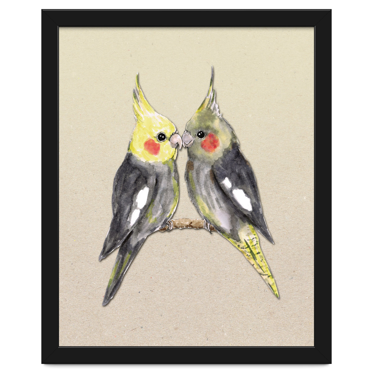 Two cute cockatiels