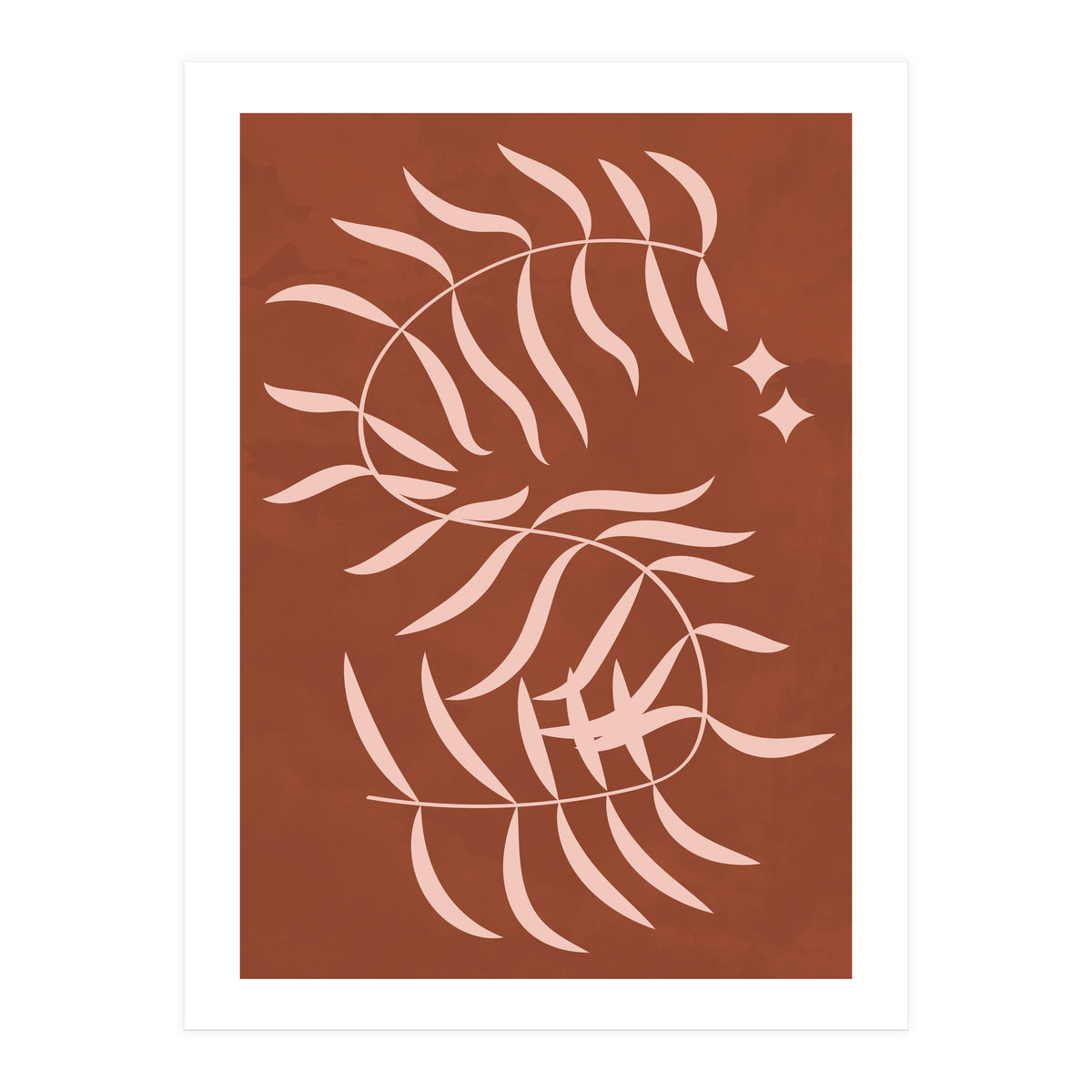 Botanical Palm Leaf Earthy Tones (Print Only)