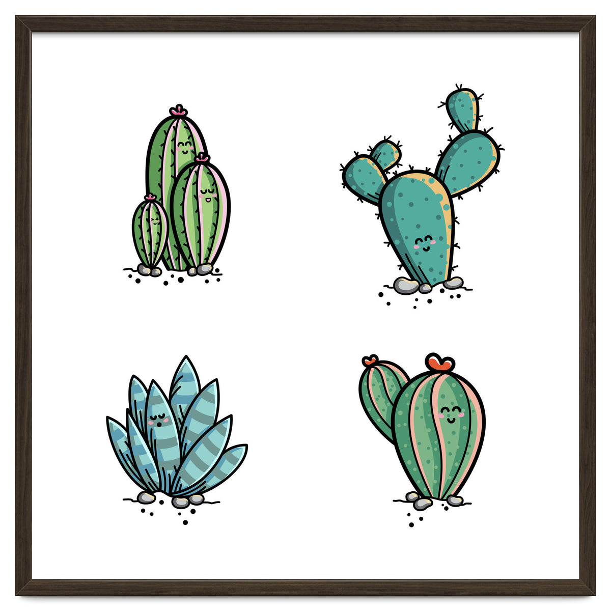 Kawaii Cute Cacti Desert Plants