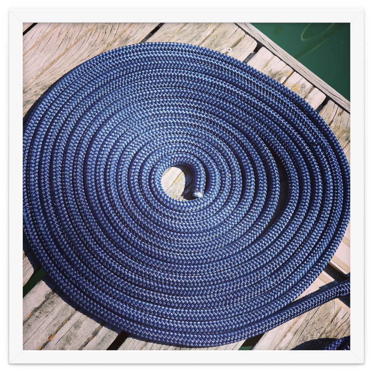 Blue rope coil