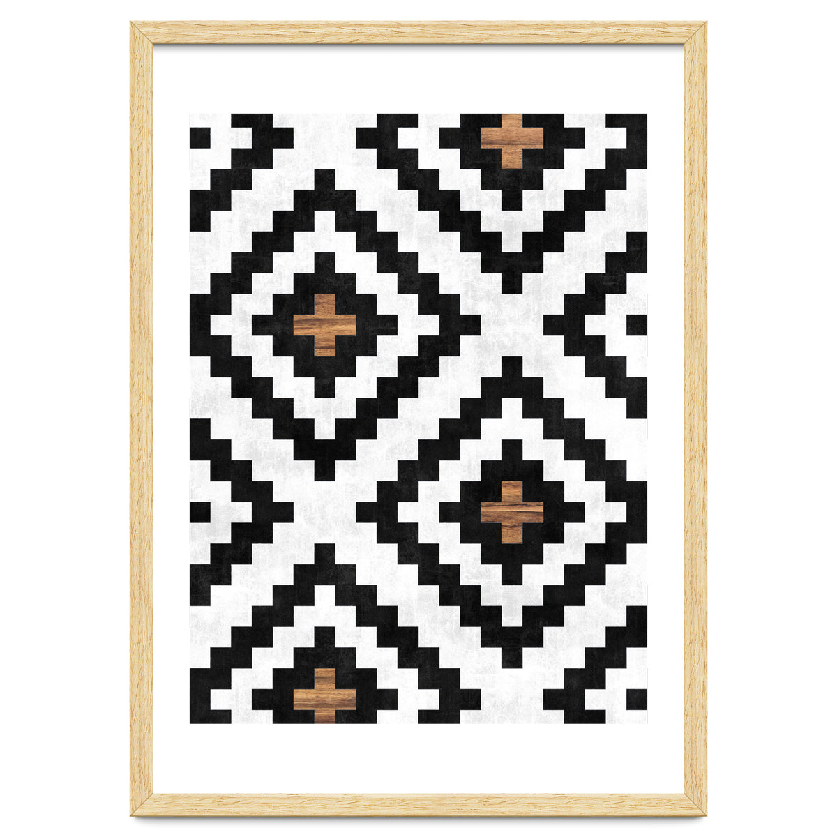 Urban Tribal Pattern No.16 - Aztec - Concrete and Wood