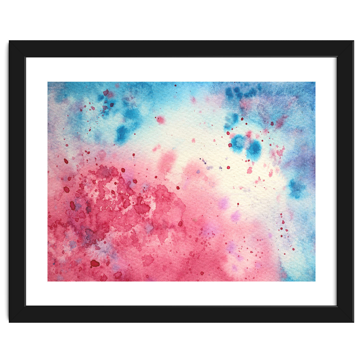 When pink meets blue || abstract watercolor