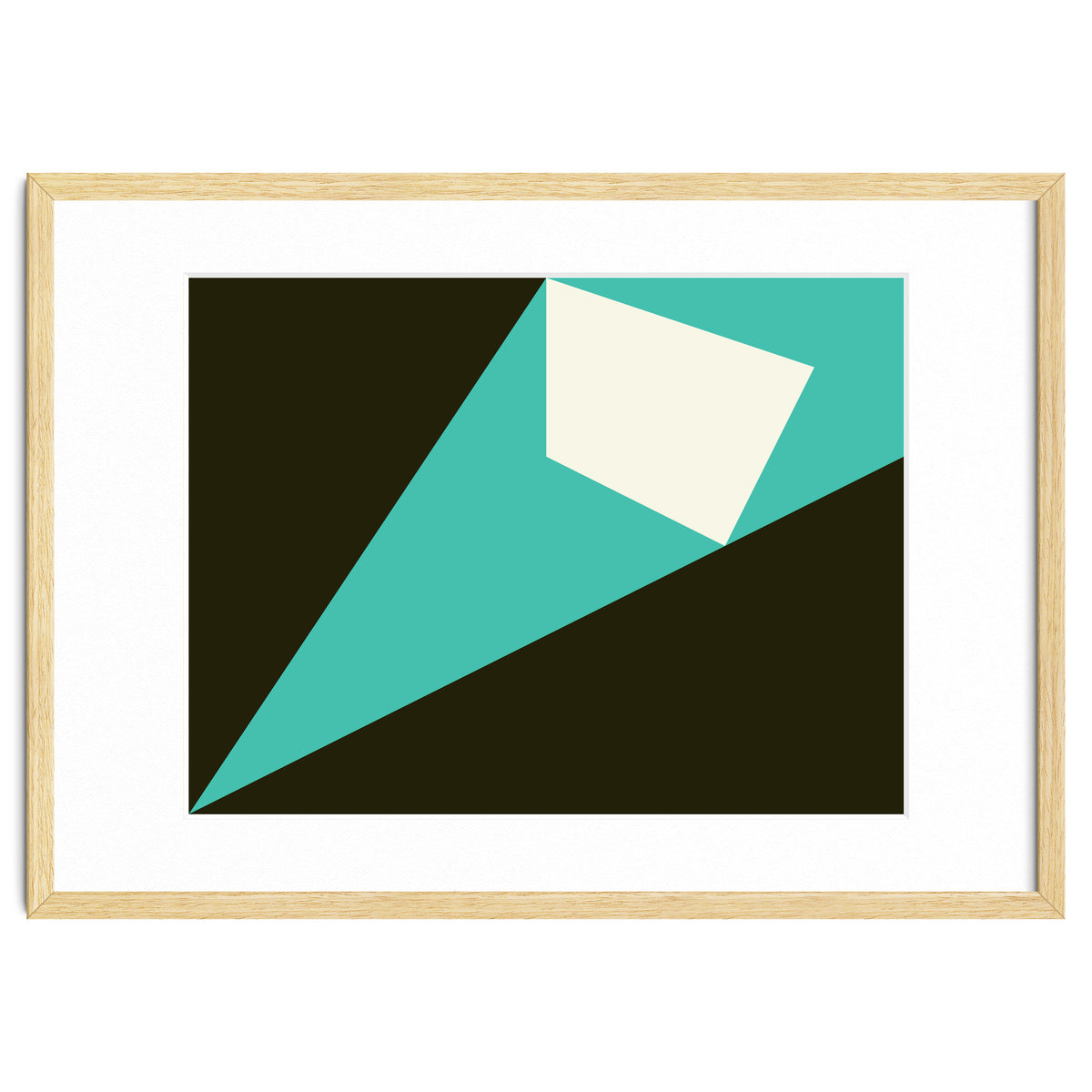 Geometric Shapes No. 72 - turquoise, white & black