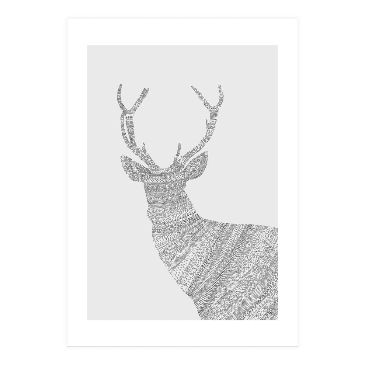 Stag Grey Poster (Print Only)