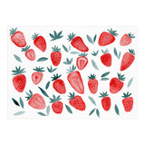 Strawberries - red and teal (Print Only) thumbnail