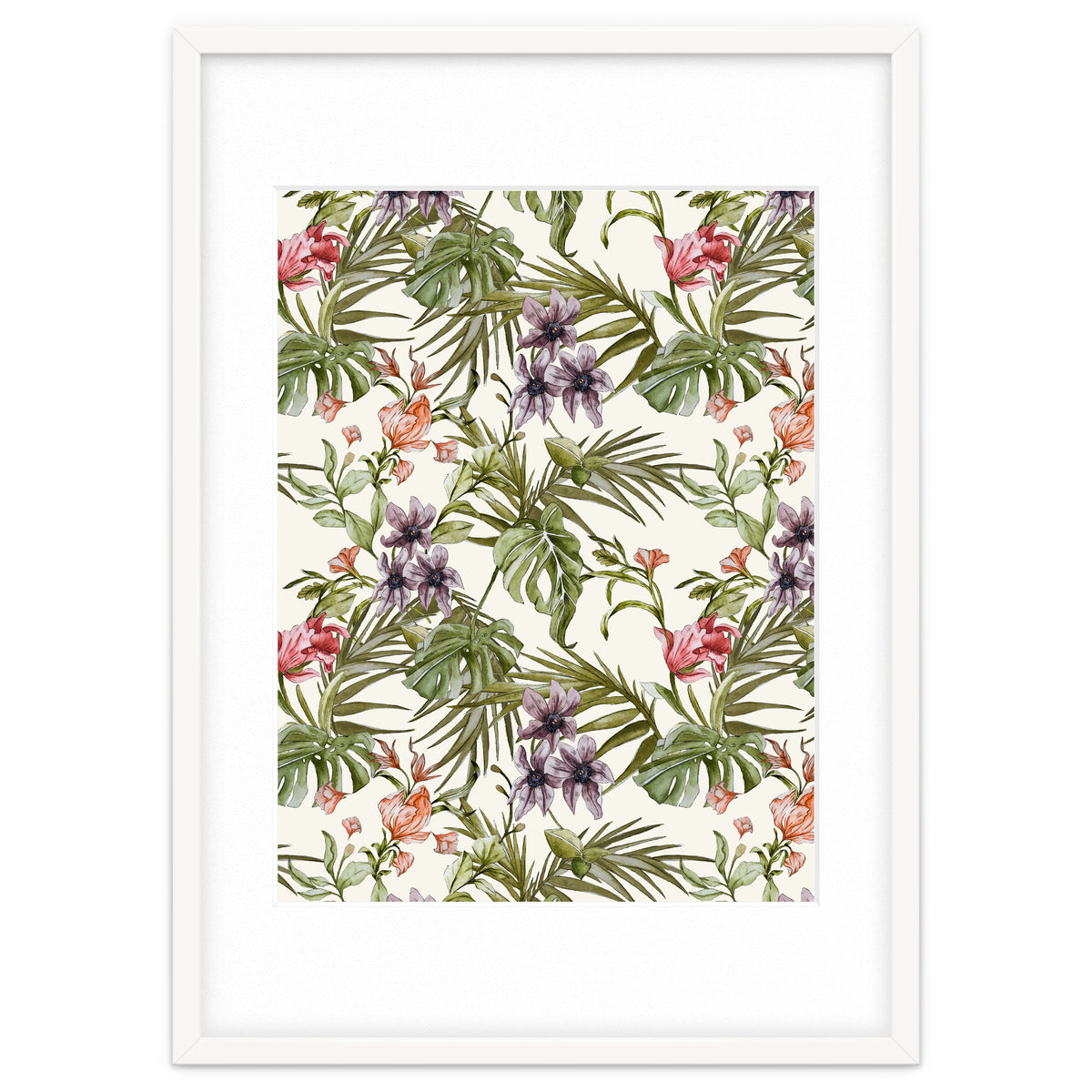 Watercolor tropical foliage