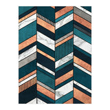 Abstract Chevron Pattern - Copper, Marble, and Blue Concrete (Print Only) thumbnail