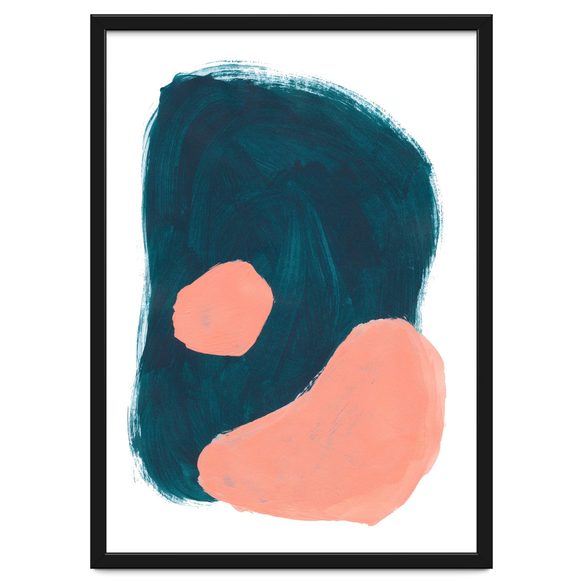 Teal Blob Salmon Bubbles