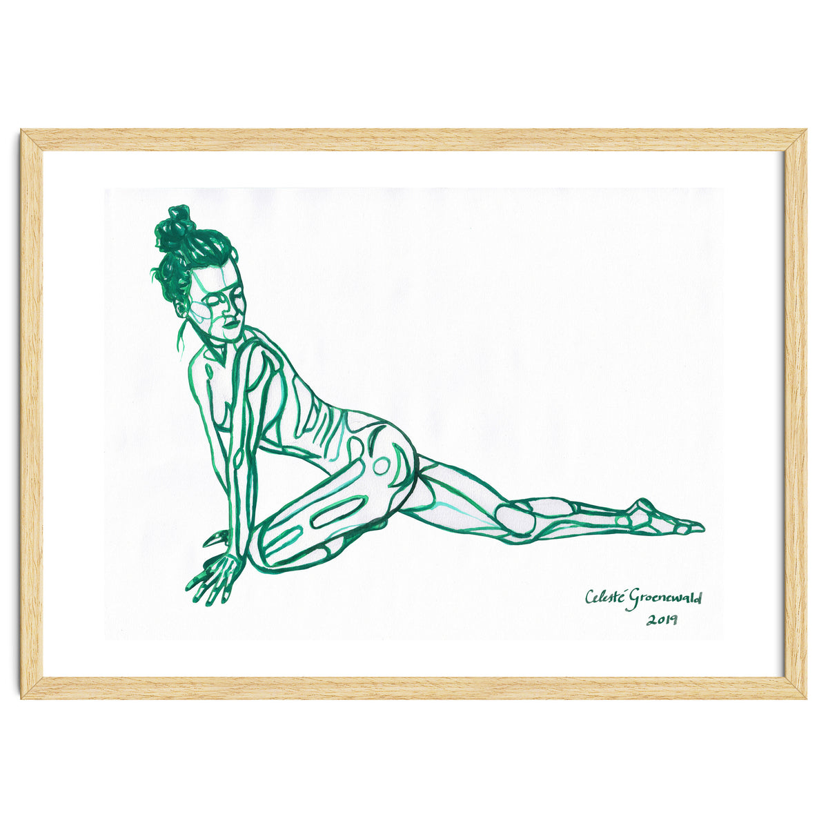 Pigeon Pose in Green