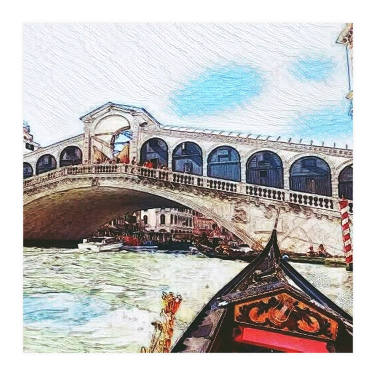 Lovely Gondola Ride Venetian Bridge (Print Only)