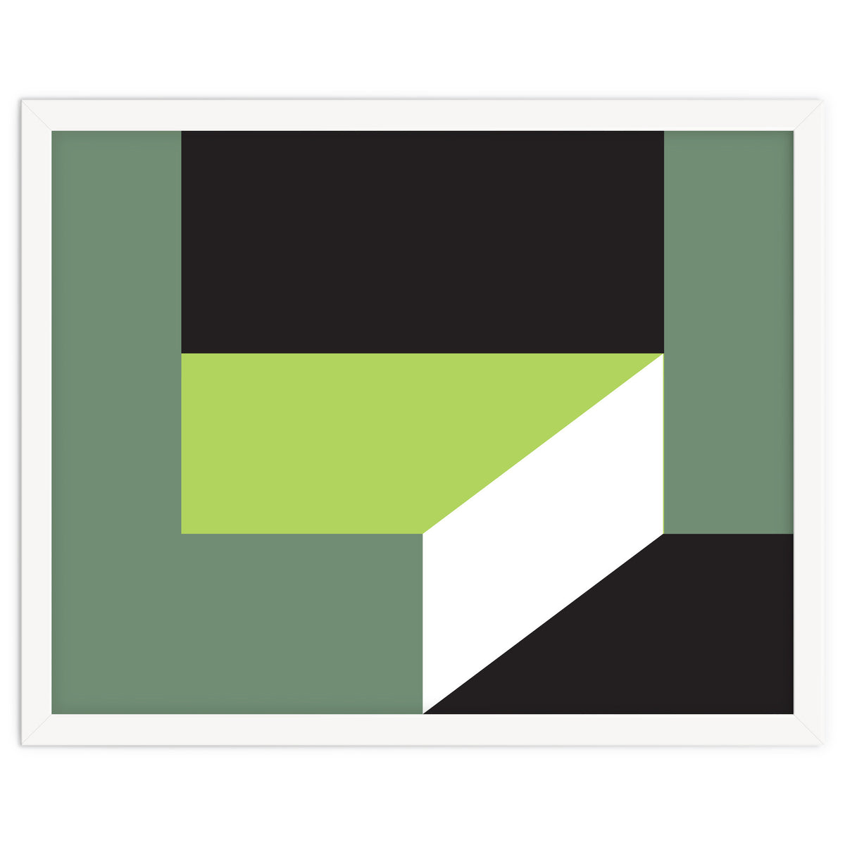 Geometric Shapes No. 83 - lime & grey