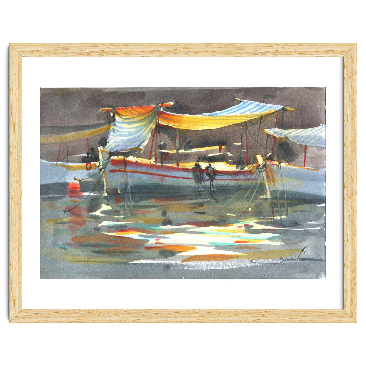 Yacht painting art watercolor