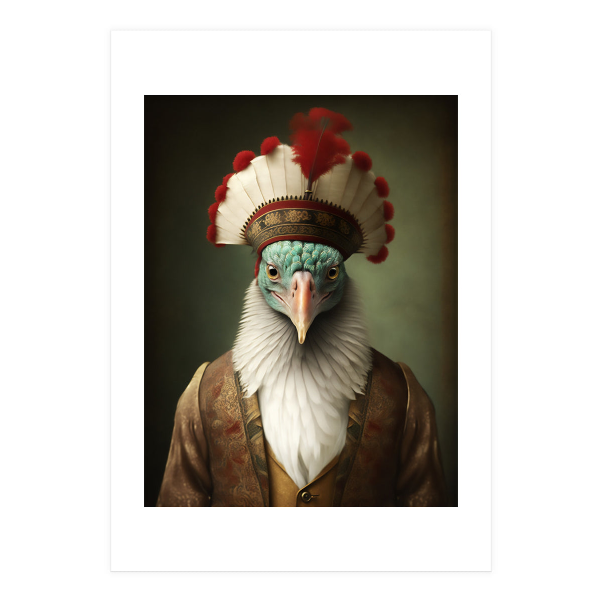 Turkey Designer Fashion Realistic Portrait Painting (Print Only)