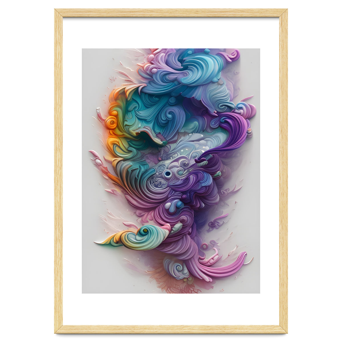 Wavy Rainbow Pastels AI Art