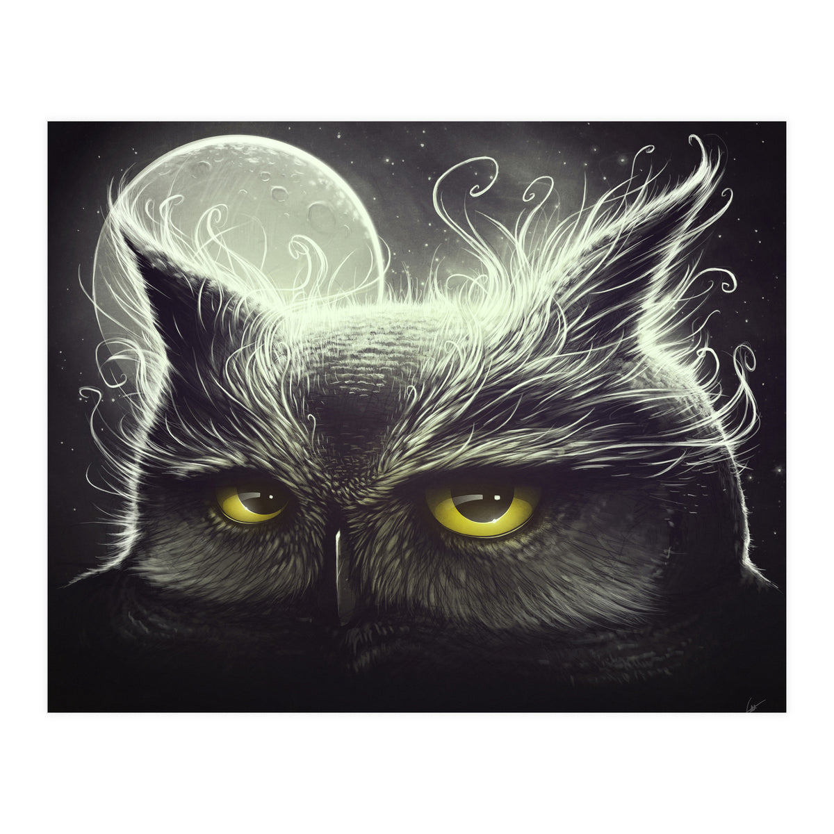 Owl And The Moon (Print Only)