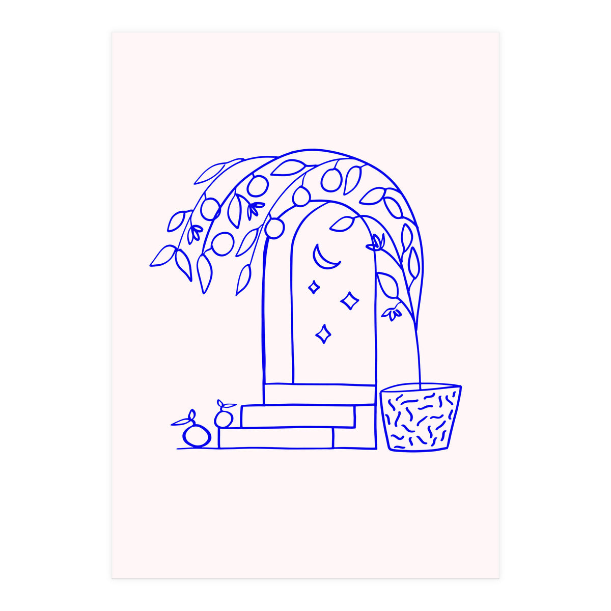 Summer at that Marrakech villa #illustration #sketch (Print Only)