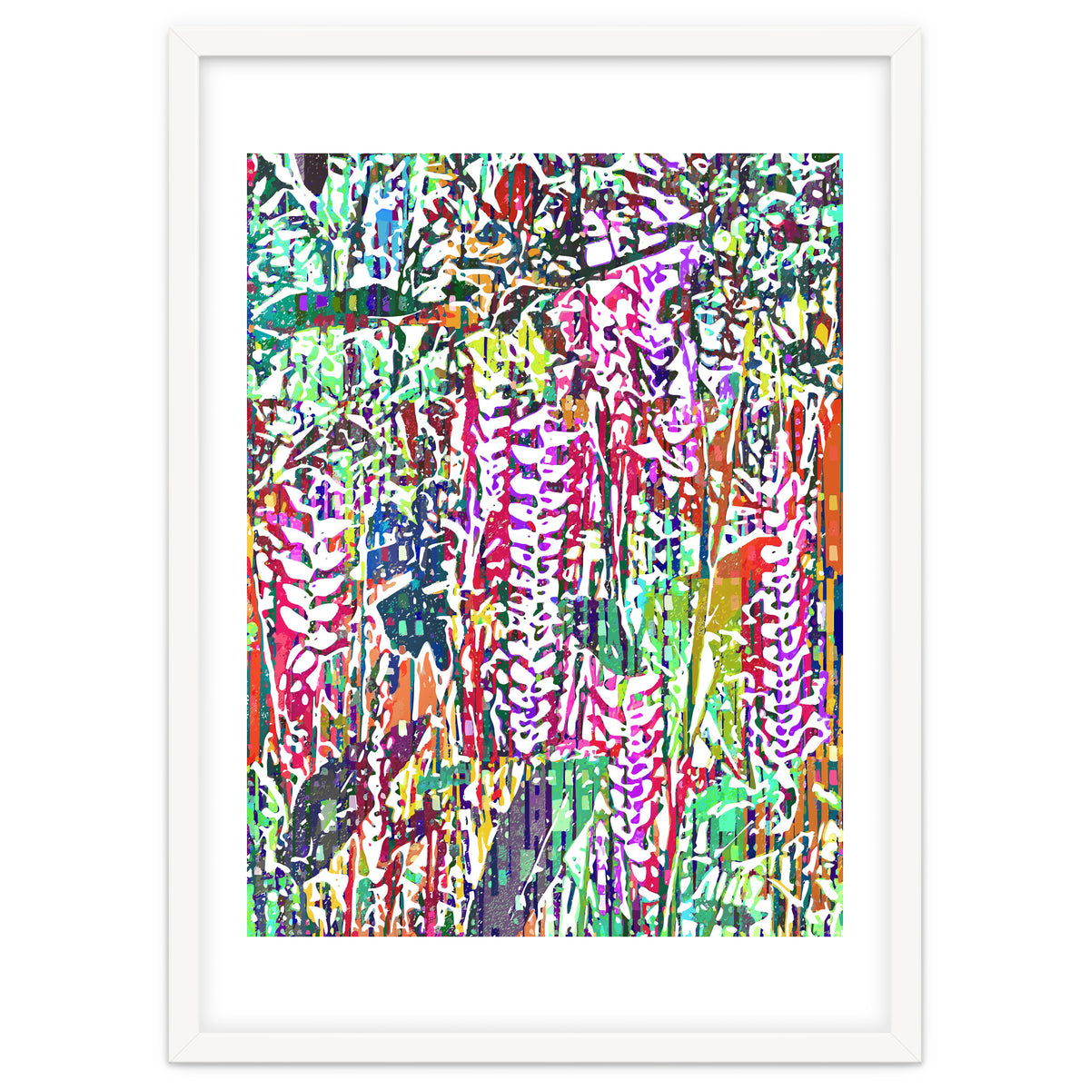 Jungle Mysteries, Colorful Bohemian Rustic Forest, Eclectic Nature Botanical Heliconia Tropical