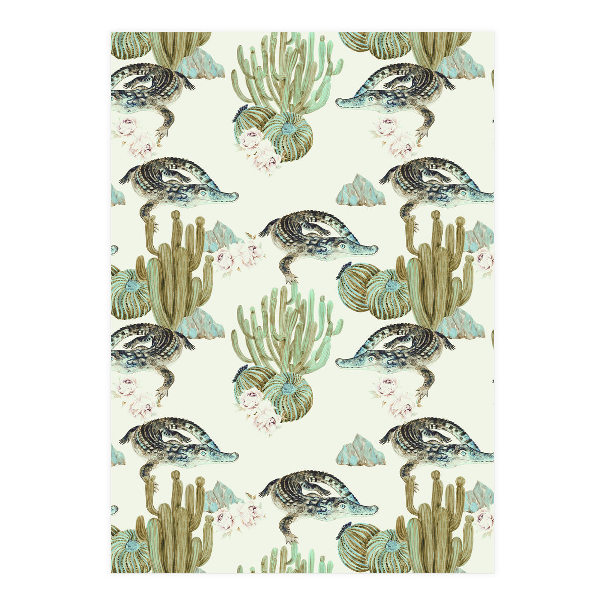 Crocodile pattern on the cactus (Print Only)