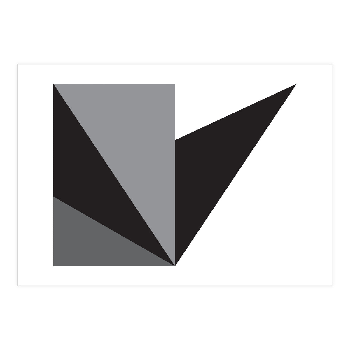 Geometric Shapes No. 76 - black, white & grey (Print Only)