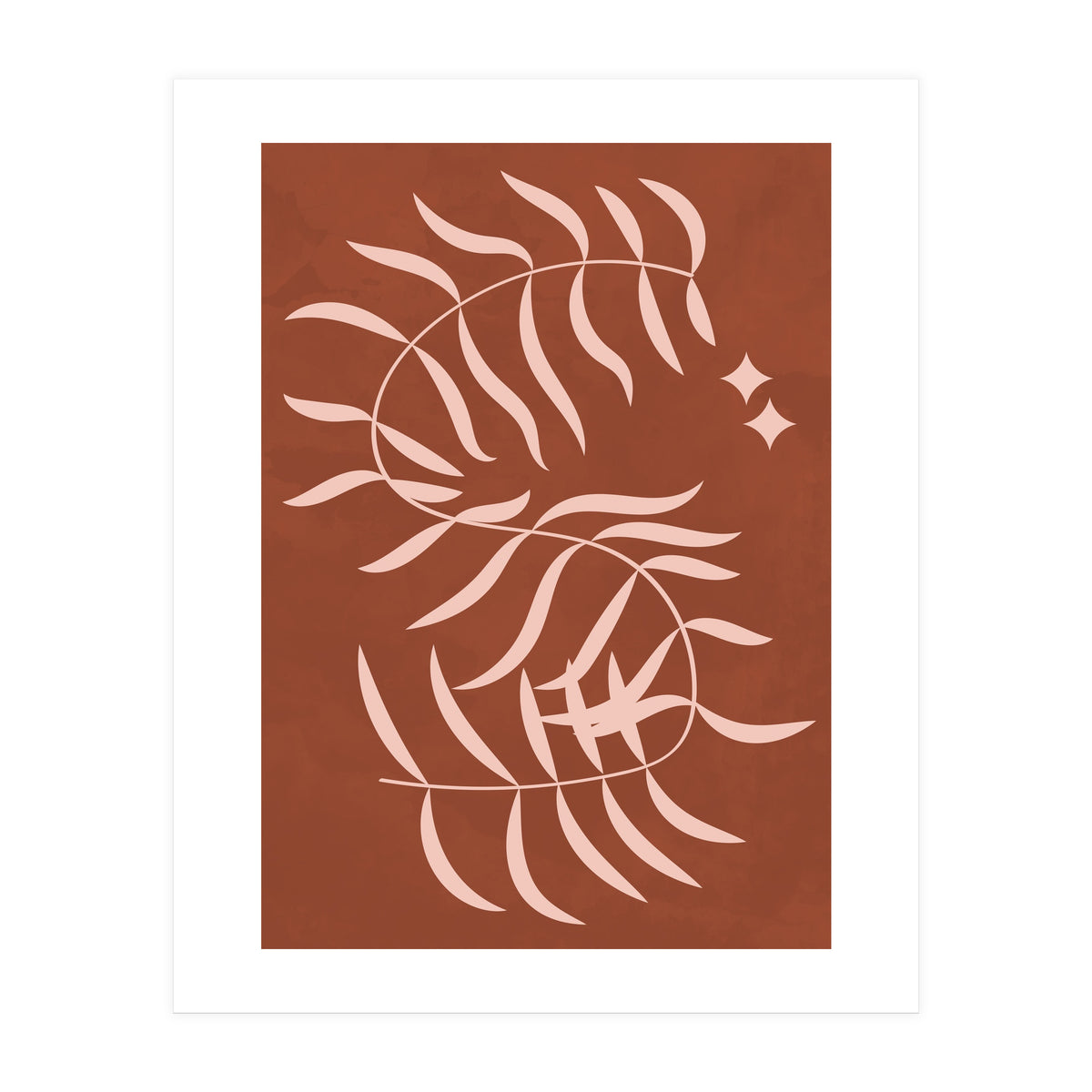 Botanical Palm Leaf Earthy Tones (Print Only)