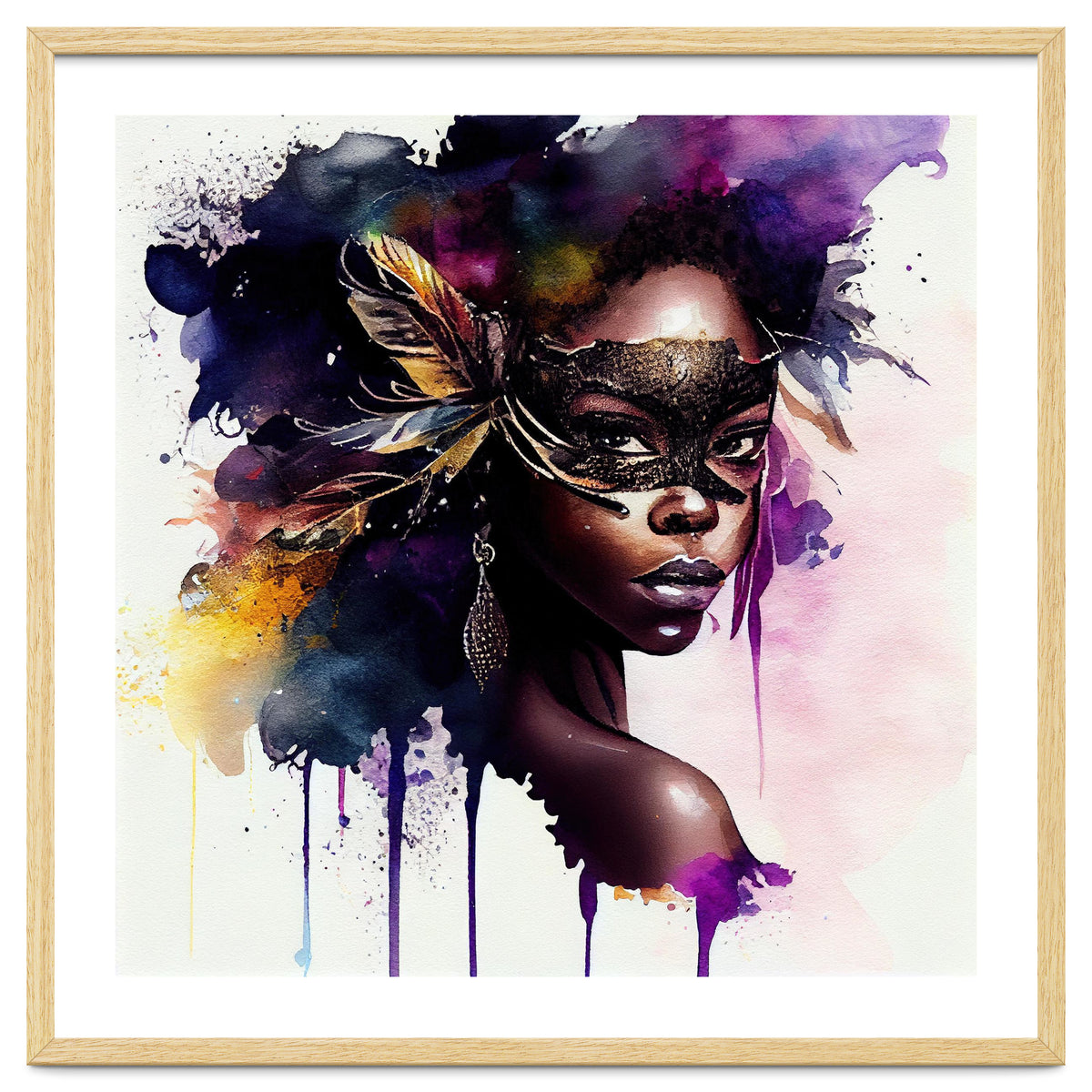 Watercolor Carnival Woman #4