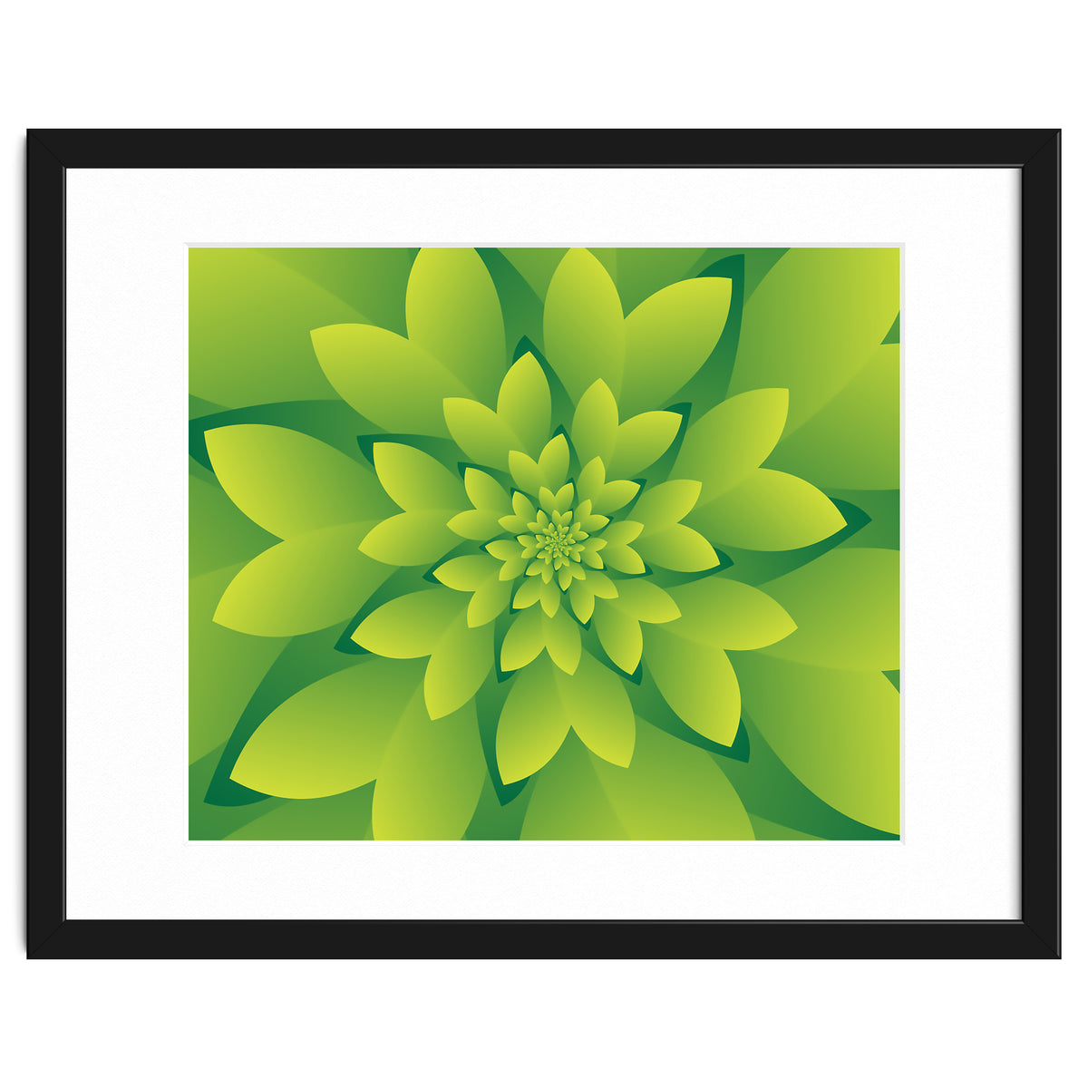Abstract Green Floral Design 3D ART