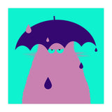 Lilac Cat With Umbrella  (Print Only) thumbnail