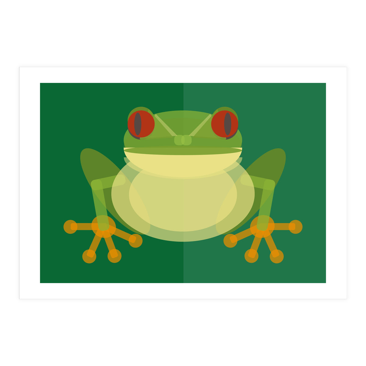 Mid Century Geometric Tree Frog (Print Only)