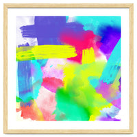 Abstract Stripes Neon Artistic Watercolor Pattern