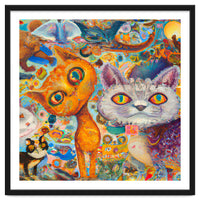 Chaotic and Colorful Fantasy Cat Collage 14