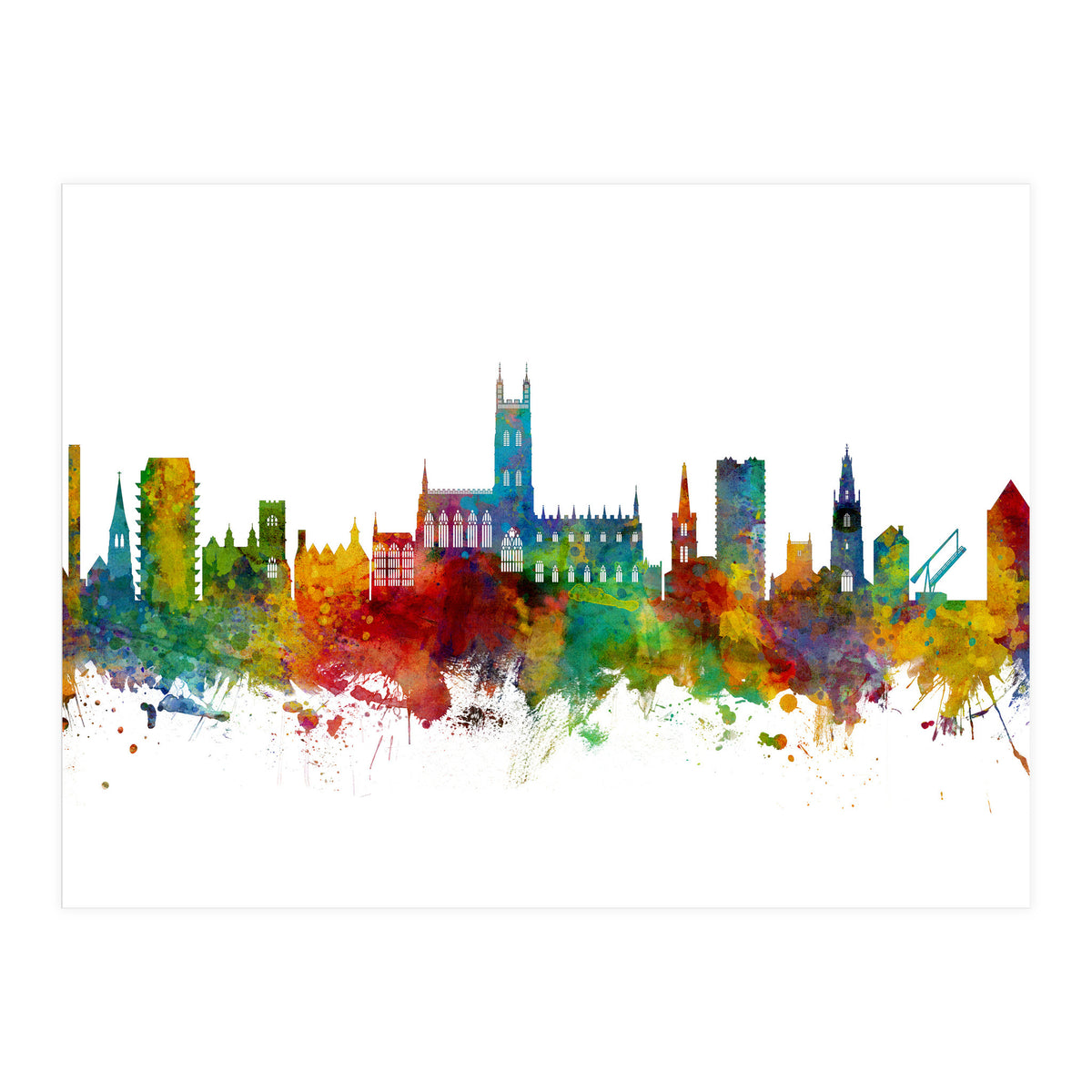 Gloucester England Skyline (Print Only)