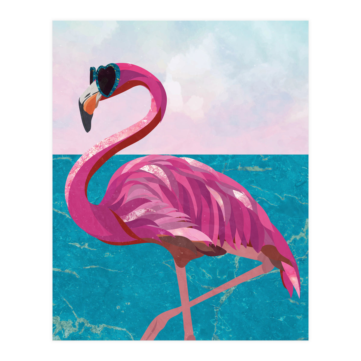 Flamingo on holiday (Print Only)