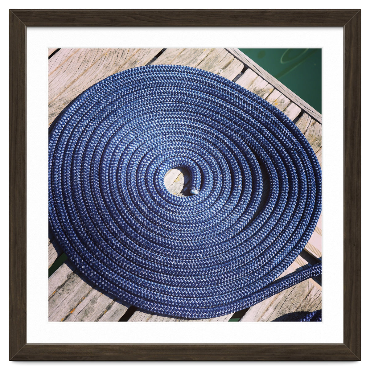 Blue rope coil