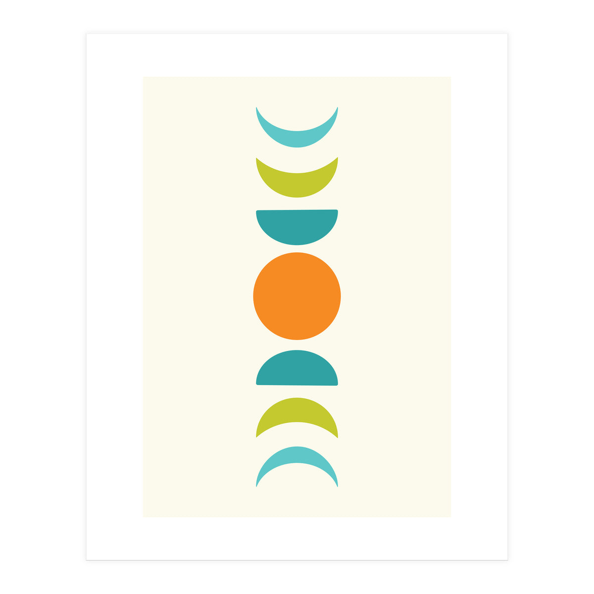 Abstract Moons Teal and Orange  (Print Only)