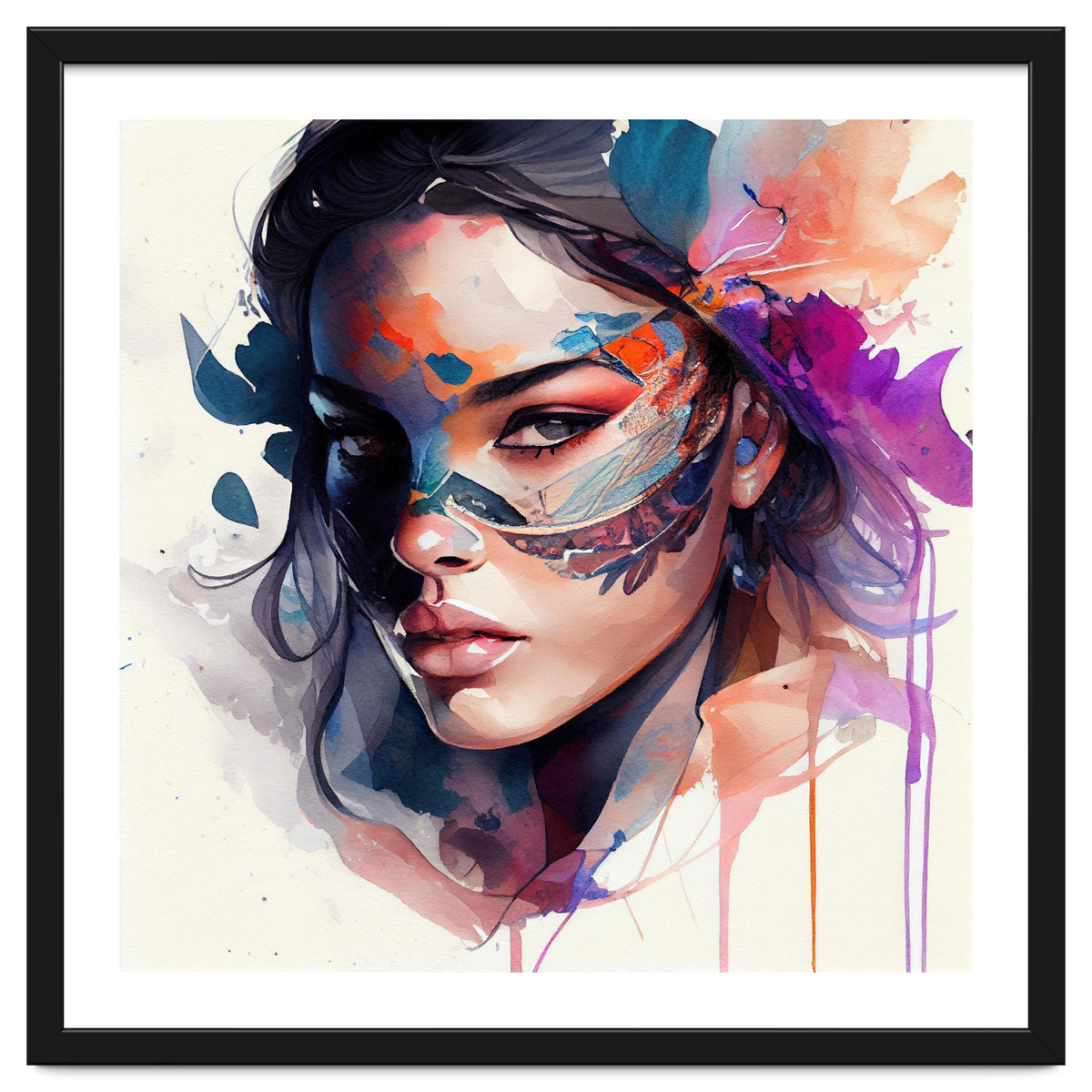 Watercolor Carnival Woman #8