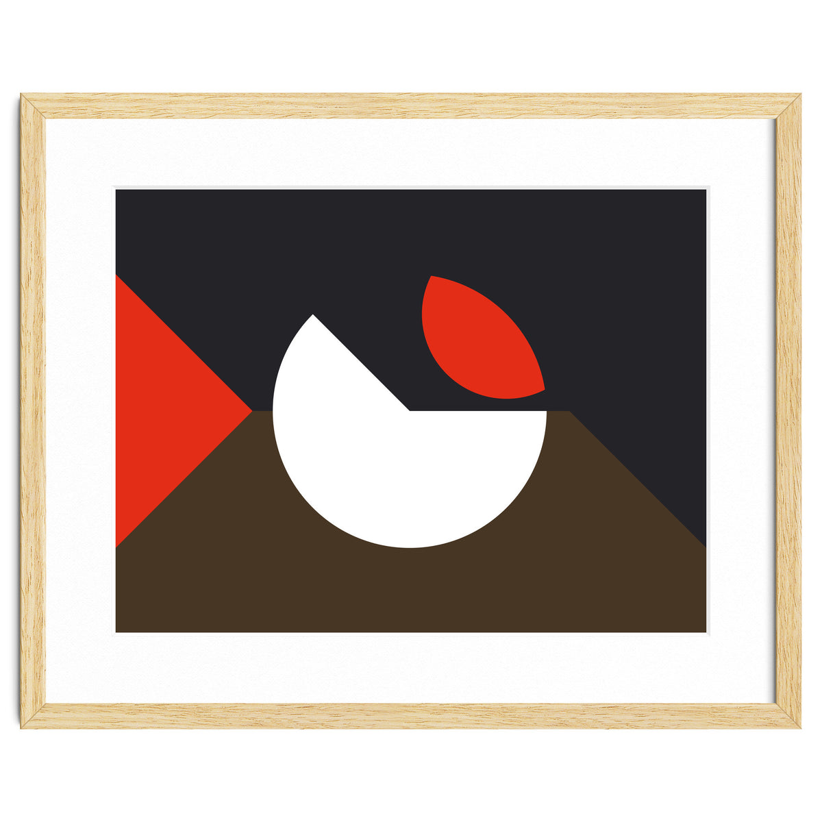 Geometric Shapes No. 10 - brown, dark blue & red