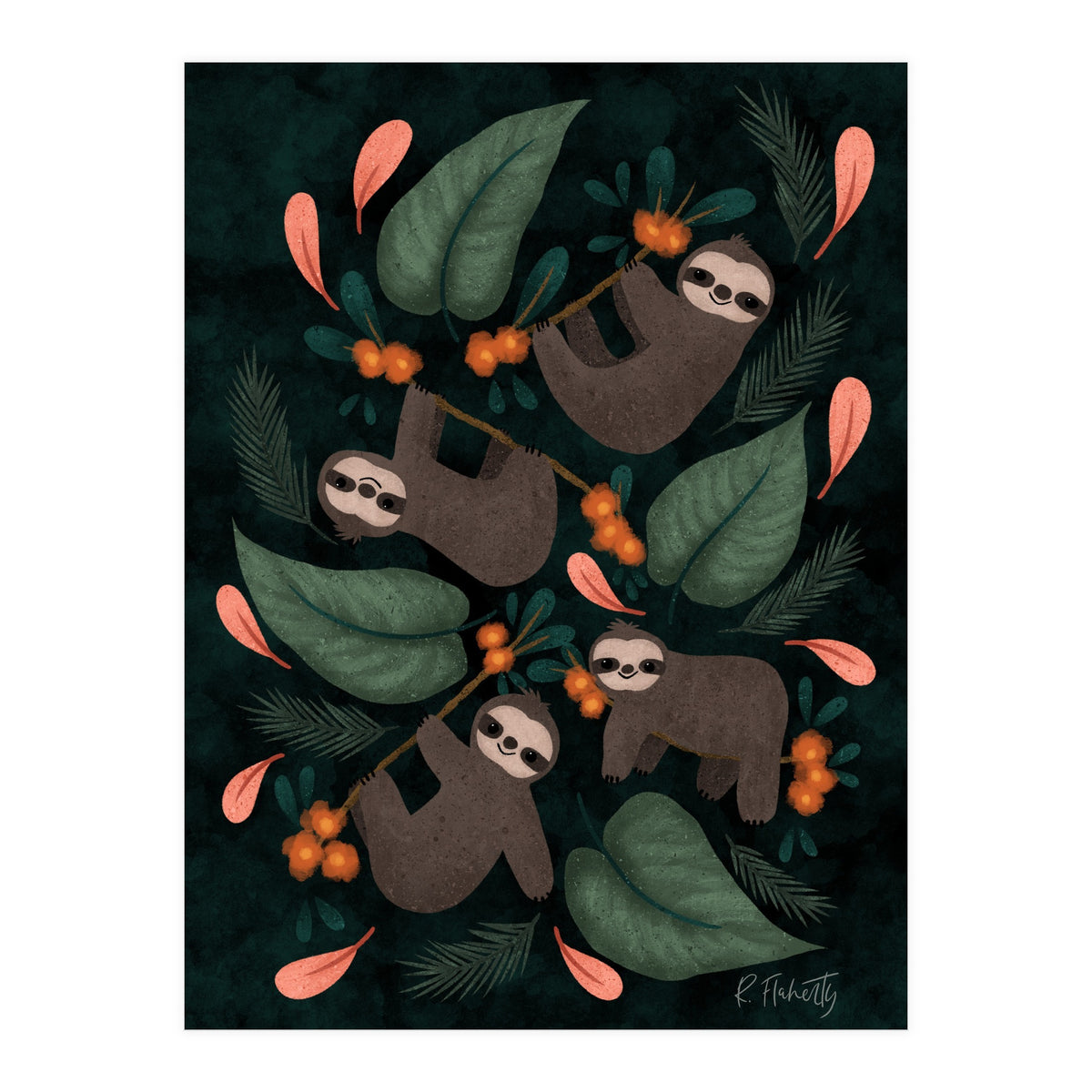 Floral Sloths (Print Only)