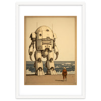 Giant Robot Japanese Woodblock Print