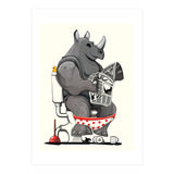 Rhinoceros on the Toilet, Funny Bathroom Humour (Print Only) thumbnail