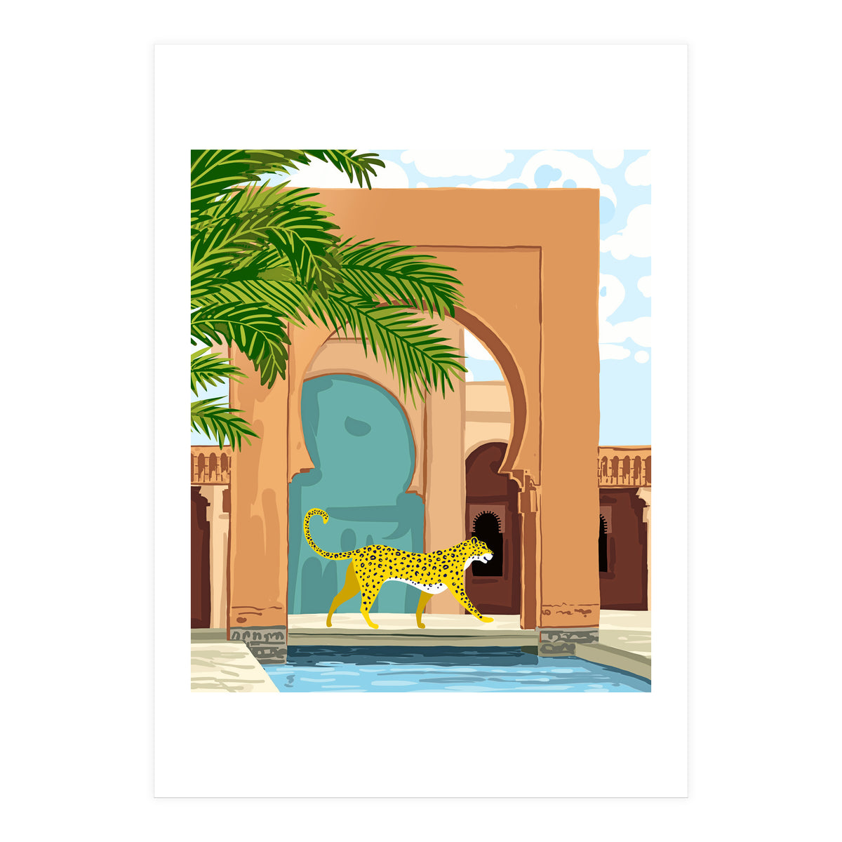 Cheetah under the Moroccan arch (Print Only)