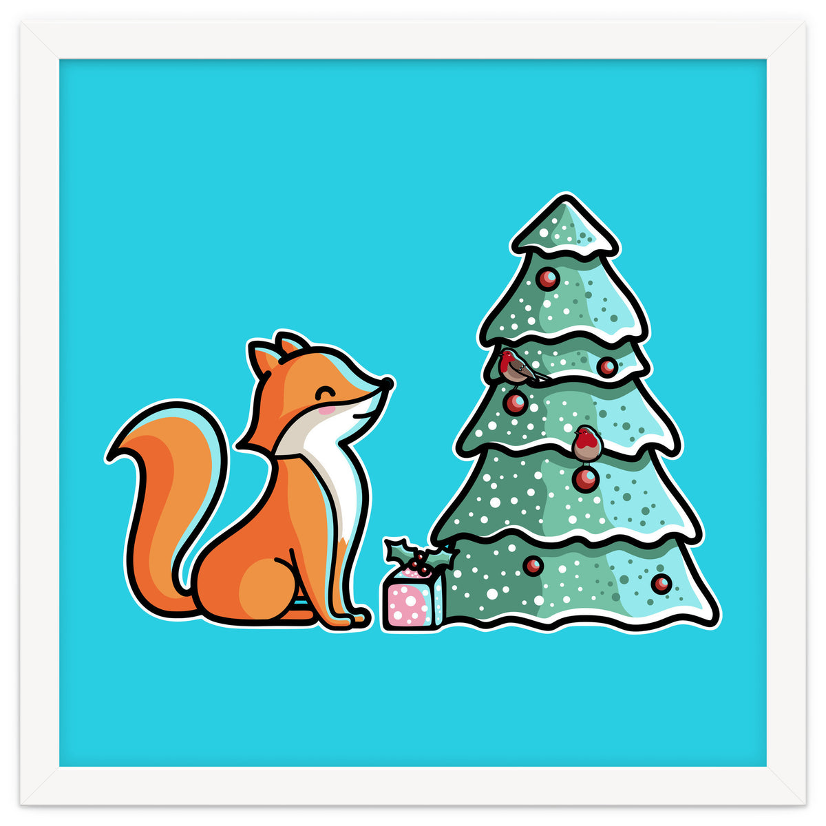 Cute Fox Christmas Tree
