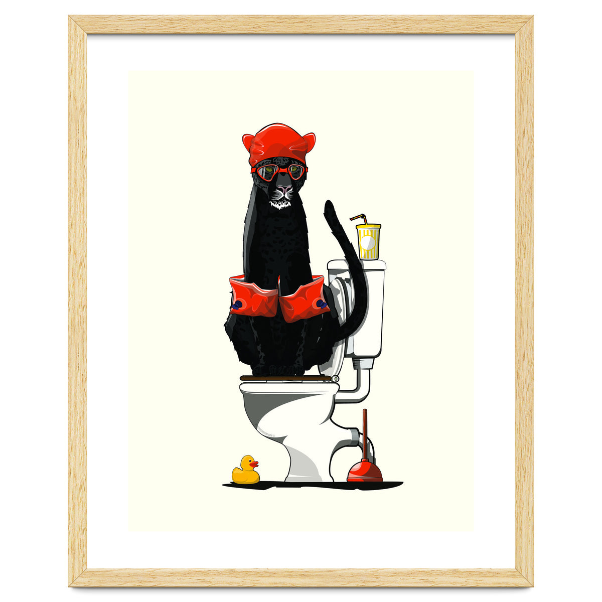 Black Panther on the Toilet, funny bathroom humour