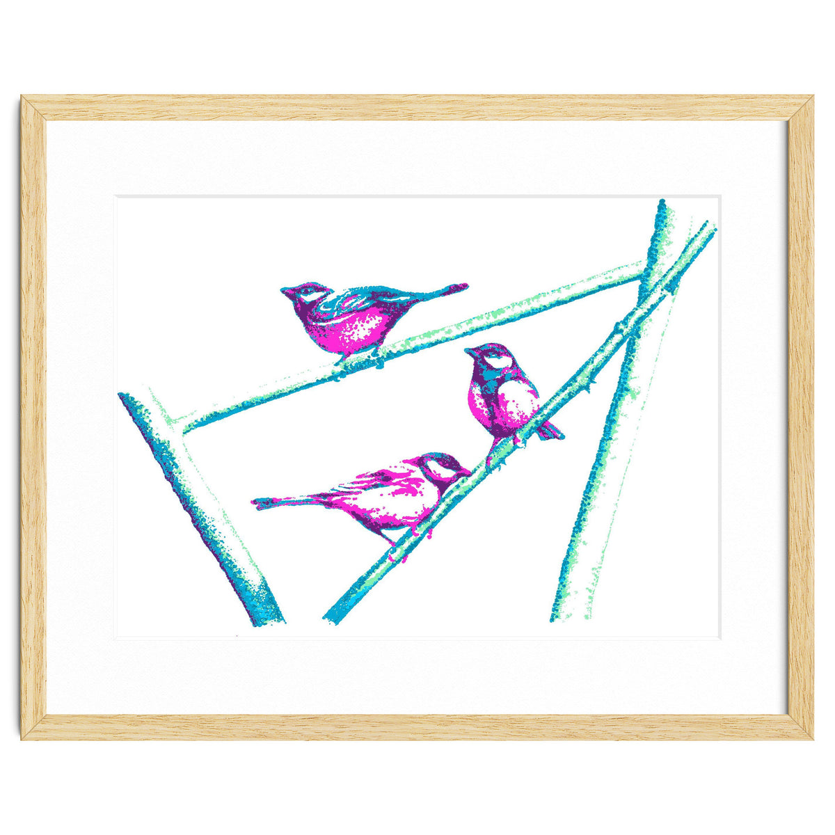 Garden Birds On A Branch