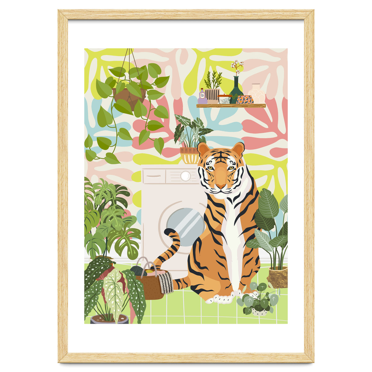 Tiger in Matisse Style Bathroom
