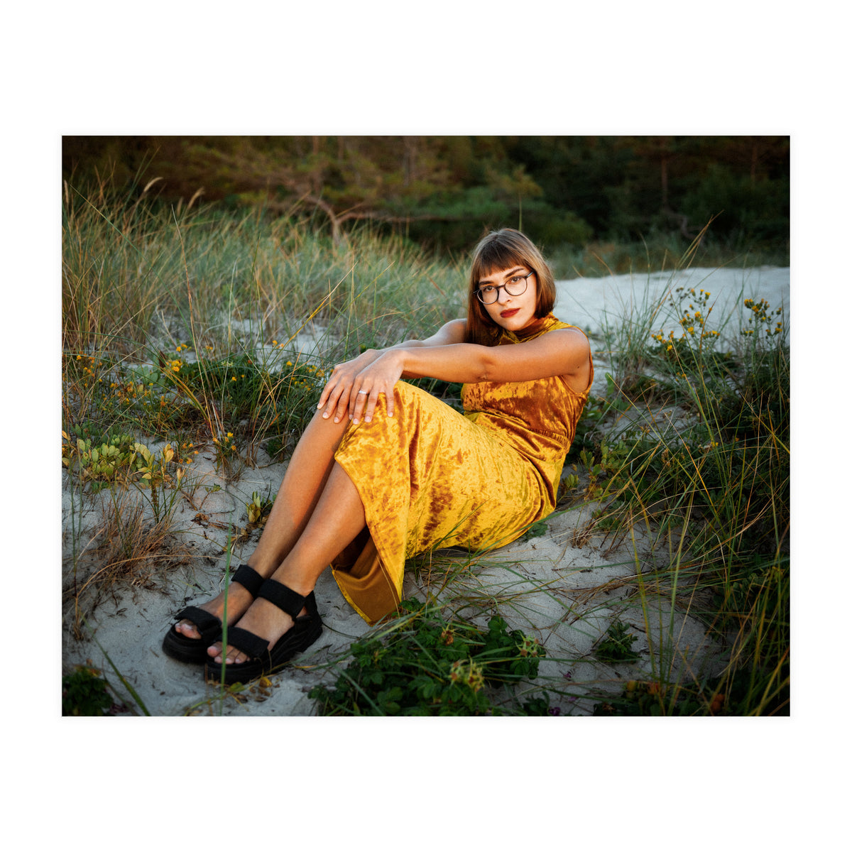 Golden Hour, Golden Dress (Print Only)