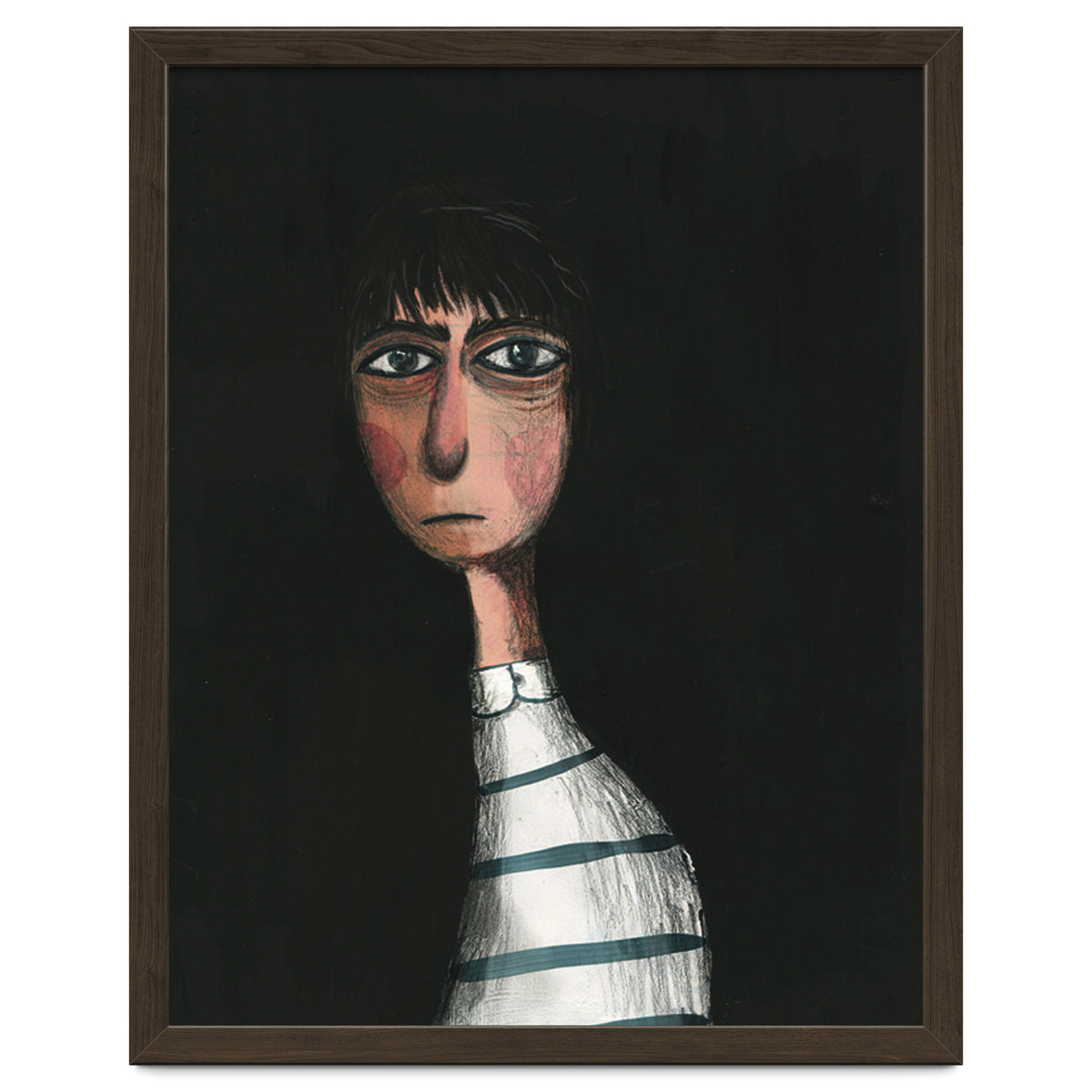 Seated Woman In Stripes