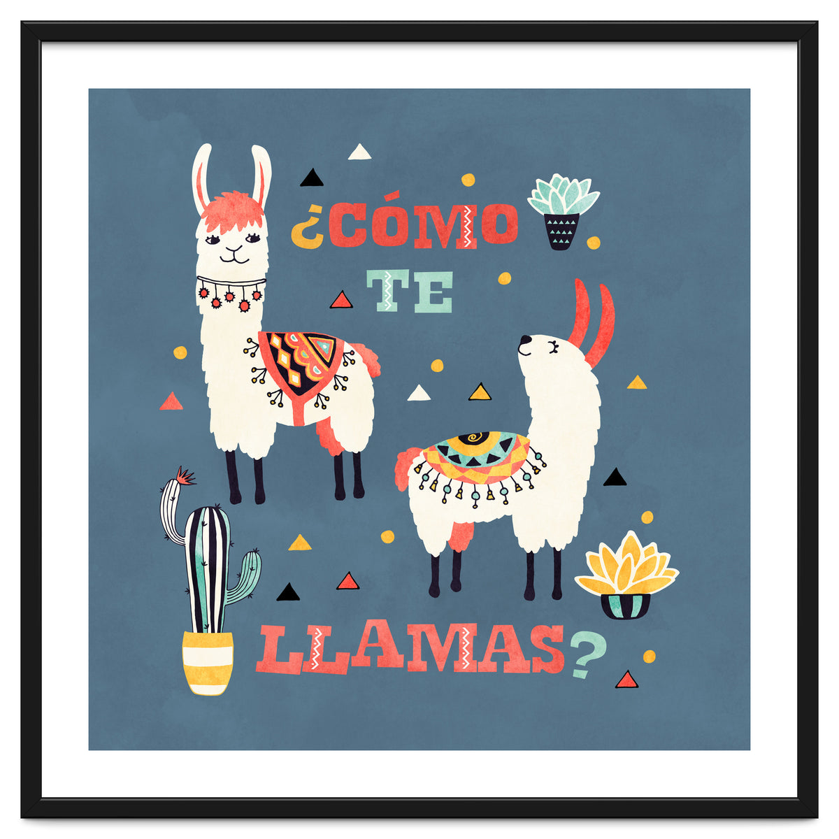 Llama With Cactus Como Te Llamas Spanish Saying 1