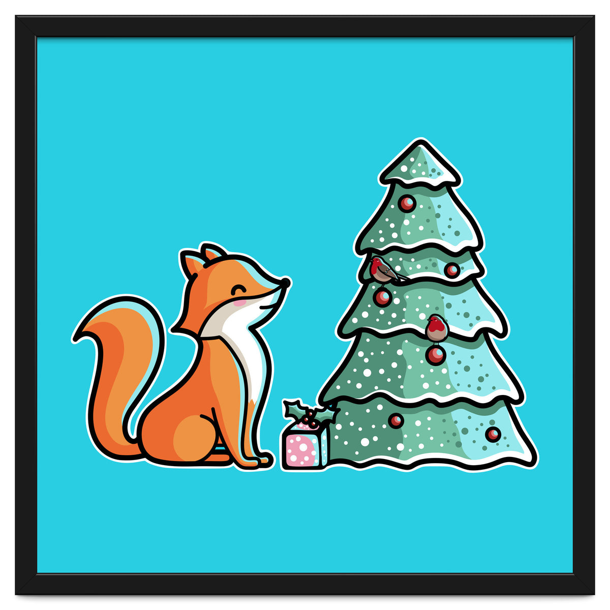 Cute Fox Christmas Tree