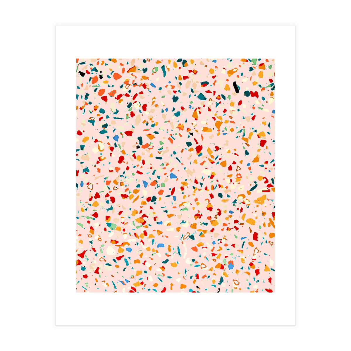 Blush Terrazzo | Pink Eclectic Speckles | Abstract Confetti Painting | Chic Bohemian Illustration (Print Only)